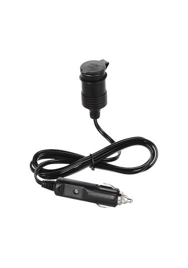 Mufunye 12v 2 Metre Kablolu Sigara Çakmak Soketi, 6a Maksimum Akım, Siyah, 20 Awg Tel, Gerekli Cihazlara Güç Sağlar