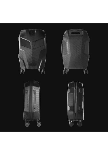 Led Ekranlı Akıllı Valiz Telefon Kontrollü, Sert , 57 X 37 X 22 Cm Seyahat Valizi Siyah