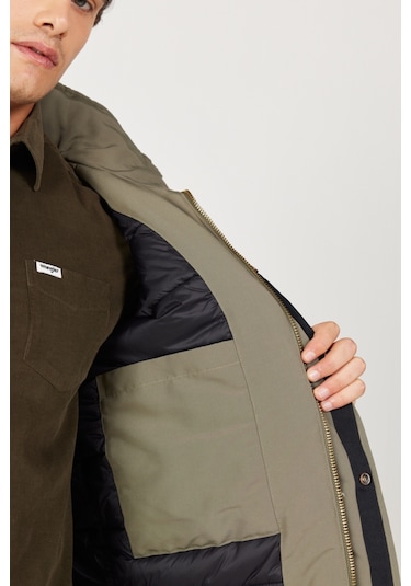 Wrangler Regular Fit Normal Kesim Kapüşonlu Yeşil Parka W40BWWX45 Yeşil
