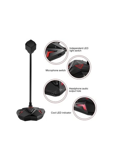 G55 LED Göstergeli Masaüstü Oyuncu Bilgisayar Mikrofonu