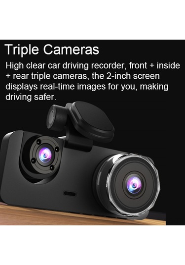 Symbee Gece Görüşlü 1080p 3 Kameralı Araç Kayıt Cihazı: Geniş Açı, Hareket Algılama, Döngü Kayıt, Kolay Kurulum