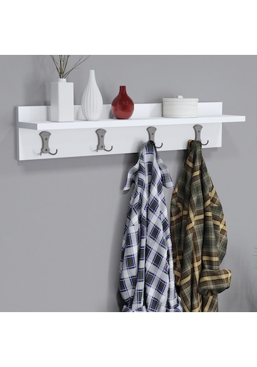 Ferniso Mobilya 80 Cm Duvar Askılık Beyaz