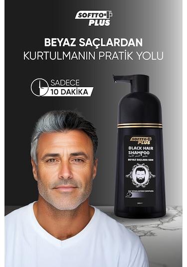 Softto Plus Black Hair Saç Siyahlatıcı Şampuan Pompalı 350 ML