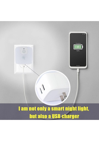 Youtek Xs-010-pır Akıllı Led Pır Sensörlü Duvar Lambası, 1.5w Isık Kontrol Ve Şarj Fonksiyonu, Koridor, Balkon, Garaj Için Dış Ve İç Aydınlatma Kare, Sıcak Işık Diğer