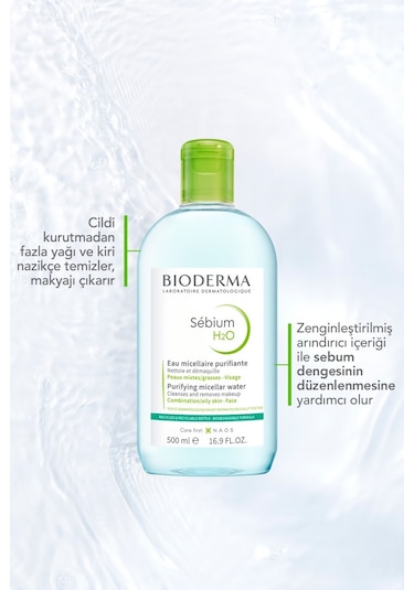 Bioderma Sebium H2O Yüz ve Makyaj Temizleme Suyu 500 ML
