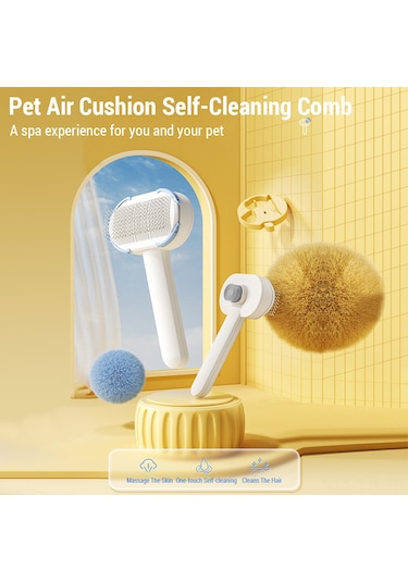 Geekyou Kedi Köpek Universal Abs Paslanmaz Çelik Otomatik Temizleyici Tarak - Mavi Temizlik Modeli