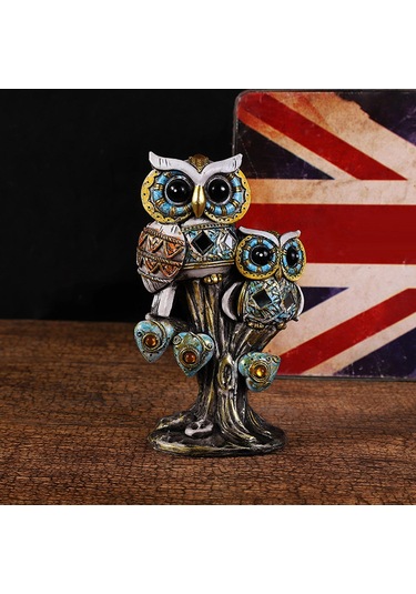 Suntek Baykuş Heykelcik Koleksiyon Modern Reçine Beyaz