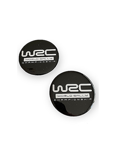 WRC LOGOLU 56 MM JANT GÖBEK STICKER (SİYAH-BEYAZ)