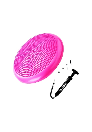 Delta Denge Diski Balance Trainer Denge Topu Pilates Balans Disk Çift Yönlü Pompa-Fuşya