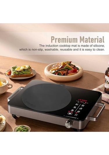 Fosenze 5 Adet Silikon Isıya Dayanıklı Kaymaz Tutucular - Daire Şekilli 22cm Elektromanyetik Ocak Koruyucu Yalıtkan Önleyici