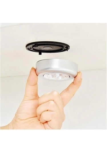 Buffer Kablosuz Spot Pilli Dokunmatik Led Lamba 3 Ledli Dolap Lambası Renk