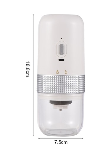 Fortunelane Usb Şarjlı Taşınabilir Fincan Kahve Değirmeni - Seramik Çekirdekli Öğütücü 304 Paslanmaz Çelik - Dahili Li-poly Batar Gri