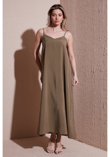 Fashion Friends Bayan Elbise 25y0501k1 Haki Haki