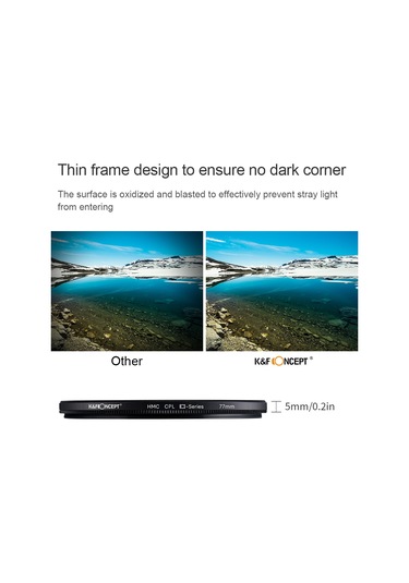 Youtek K&f Concept 62mm Çok Katmanlı Mavi Kaplama Dairesel Polarize Filtre, Tüm Kamera Lensleri İçin Uygun