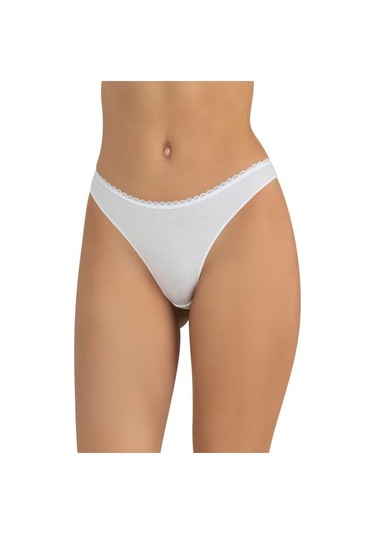 Fabony Bayan Dantelli String Külot 1200 Beyaz