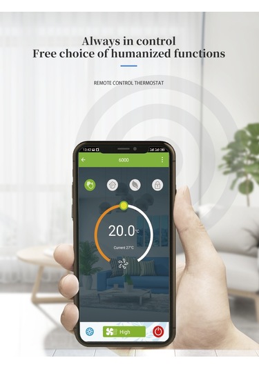 Padalink Bac-006-ew Dört Borulu Klima Termostati, Beyaz Dokunmatik Ekran, Üç Hızlı Fan Ve İki Tel Elektrikli Valf Kontrolü