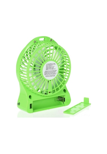 Fortunelane Usb El Fani Masaüstü Ofis Dışarıda Kullanıma Uygun 3 Hızlı Regülasyonlu Yeşil Led Işıklı Taşınabilir Fan