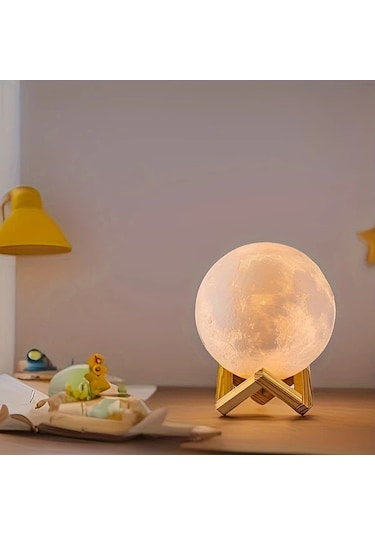 Willowhaven 1pc Aced Akıllı Ay Lambası 7.11inch/18cm Led Usb Şarj 128 Renk Uzaktan Kumanda