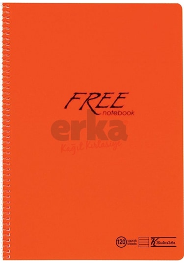 Keskin Color Free - A4 120 Yaprak Çizgili Defter Spiralli Pp Kapa