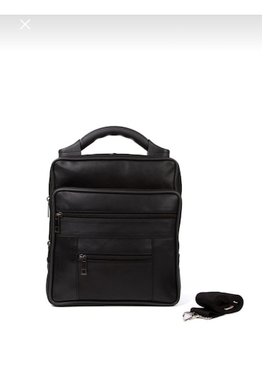 Newish Polo Hakiki Deri Plastik Saplı Postacı El Omuz Çantası Dik Büyük-kasasız Siyah - Siyah