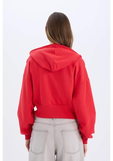 DeFacto Coool Oversize Geniş Kalıp Kapüşonlu Baskılı Kalın Fermuarlı Sweatshirt E5463AX25SMRD59 DeFacto Coool Oversize Geniş Kalıp Kapüşonlu Baskılı Kalın Fermuarlı Sweatshirt E5463AX25SMRD59