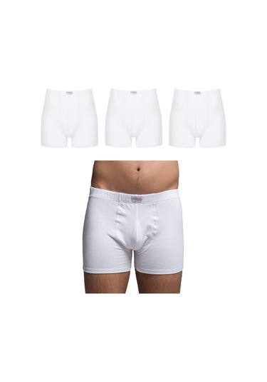 Thermoform Bambu Erkek Şort Beyaz 3'Lü Paket