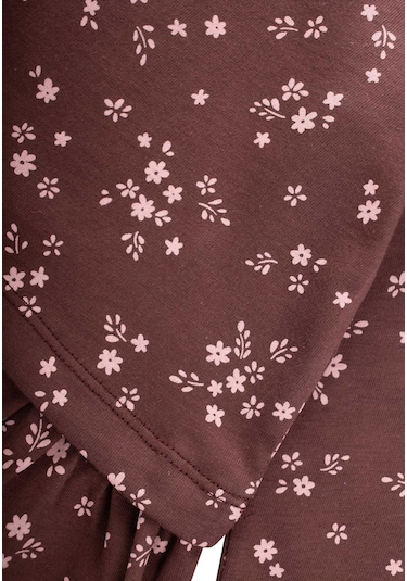 Cigit Desenli Uzun Kollu T-shirt Kız Çocuk Takım - Mürdüm