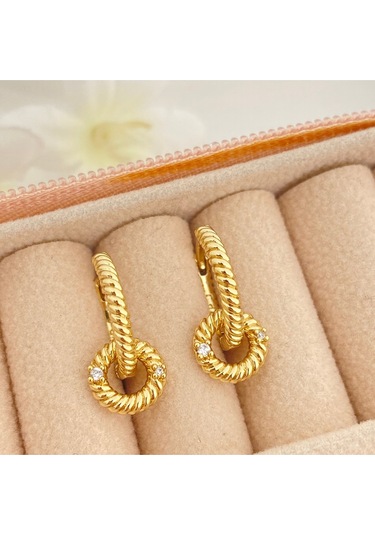 Halka Sallantılı Küpe Serenay Küpe Kararmaz Xuping Gold Gold