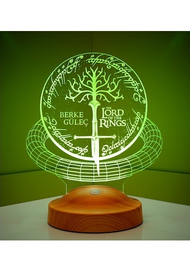 3D Yüzüklerin Efendisi, Lord of the Rings Kişiye Özel 3 Boyutlu Led Lamba