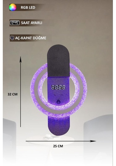 Eray Aydınlatma T8239 Siyah Rgb Led Avize Siyah