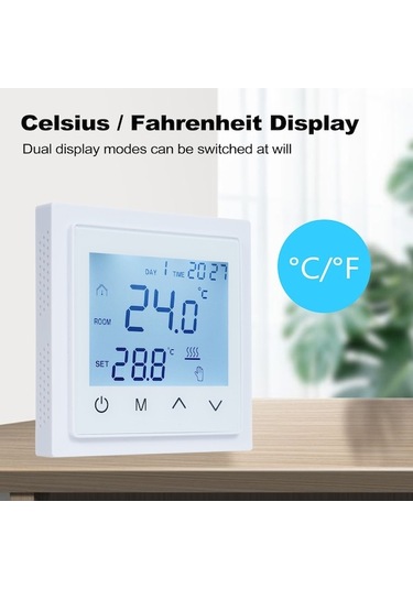 Pazly Akıllı Dijital 16a Dokunmatik Ekranlı Zemin Isıtma Termostatı Ntc Sensörlü 85-265v