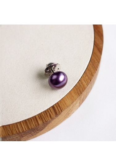 Flybuy 10 Adet İnci Çivi Tokası Şal İğnesi Yaka Düğmesi Broş Mor Mor