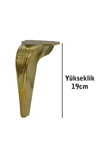 Homdep Kanepe Koltuk Tv Ünitesi Konsol Yükseltme Piton Model Plastik Ayak 19 Cm Gold Renk 6 Adet Gold
