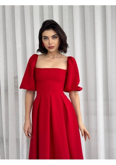 Benjamin Çan Etekli Midi Boy Elbise Altın