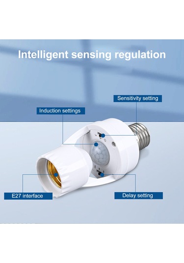 Symbee E27 Ir Hareket Sensörlü Led Lambat Tutucu, Evsel Kullanim, 100-240v, Akıllı Işık Kontrolü, Kablosuz Kurulum, Beyaz 50w Max