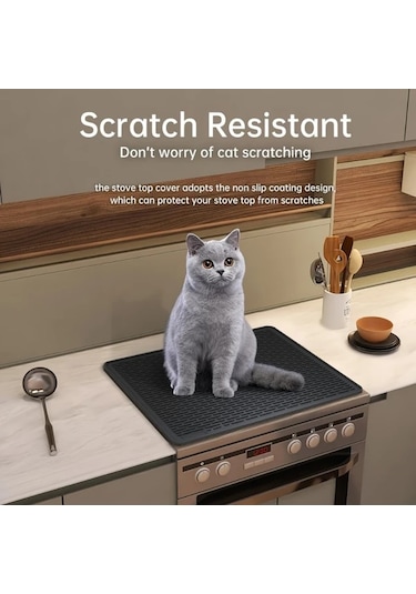 Cordial Siyah Ekstra Büyük Ocak Üstü Koruyucu Mat 450 C Isıya Dayanıklı