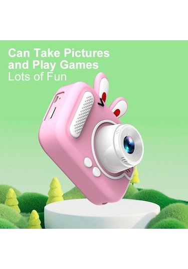 Trendooze Springsun 1080p Mini Karikatür Çocuklar Dijital Kamera Çift Lens 2.0 İnç Ips Ekran Dahili Pil Af