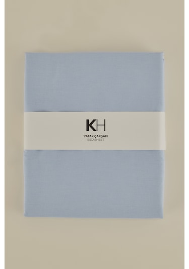 Karaca Home Basic %100 Pamuk Çift Kişilik Düz Çarşaf Mavi