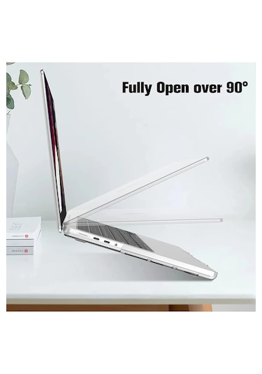 Apple Uyumlu MacBook Pro 16" M1 - M2 Hard Shell Sert Kapak Kılıf - Şeffaf