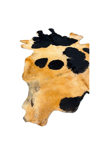 Doğal Renkli Dana Postu Halı - Naturel Halı Post Oranj-siyah