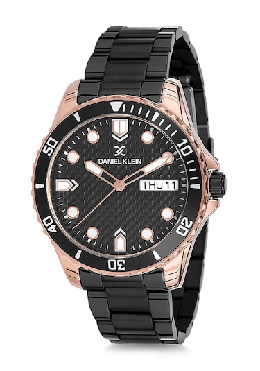 Daniel Klein 8680161711104 Siyah Çelik Kordonlu Sevgili Çift Kol Saatleri Rose Gold