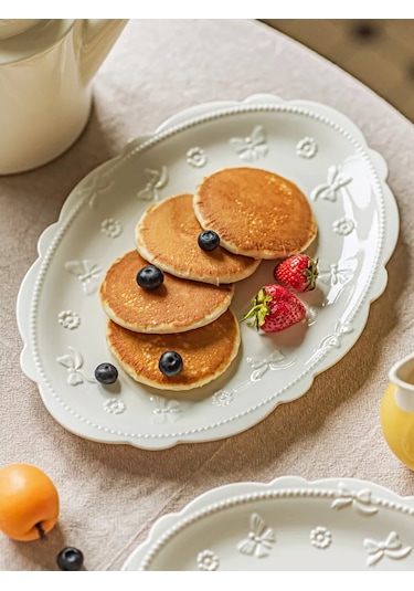 Roomi Beyaz Oval Seramik Tabak 30,5 21,5 Cm 238015429 Beyaz