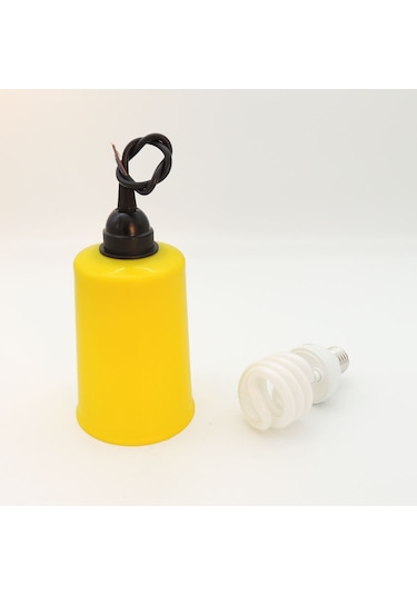 Eko Dış Mekan Aydınlatma Kırmızı Ampul Bahçe Feneri Sarı