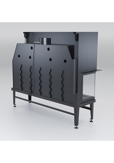 Schömne Elegance Asansörlü Çelik Şömine Haznesi Sol Açık 160 Lık