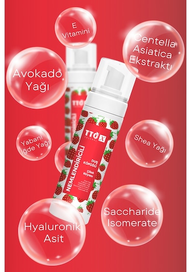 Tto -X Nemlendiricili Duş Köpüğü Çilek Rüyası 200Ml