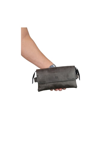 Mft Leather Hakiki Deri Unisex El Çantası Boliva 9874 Tiguan Antrasit