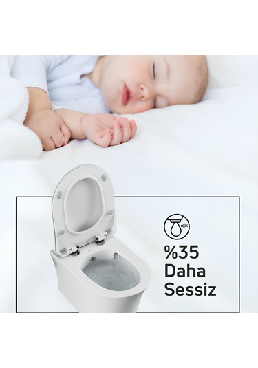 Creavit Nora Vortex Beyaz Asma Klozet No323, Creavit Nora Duck Duroplast Yavaş Kapak Beyaz