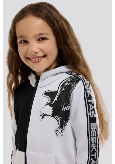 Beşiktaş Kartal Baskılı Kapüşonlu Çocuk Sweat Kutulu 001