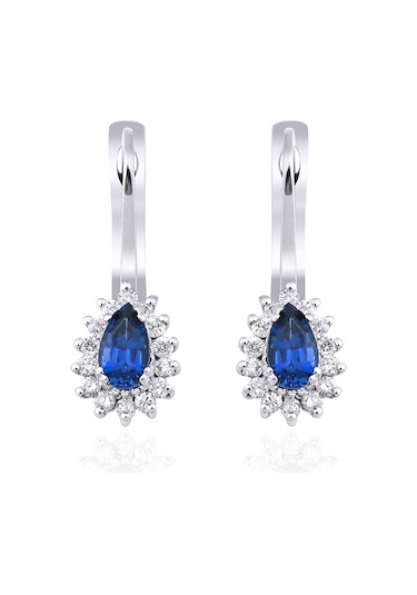 0.75 Karat Safir Pırlanta Küpe
