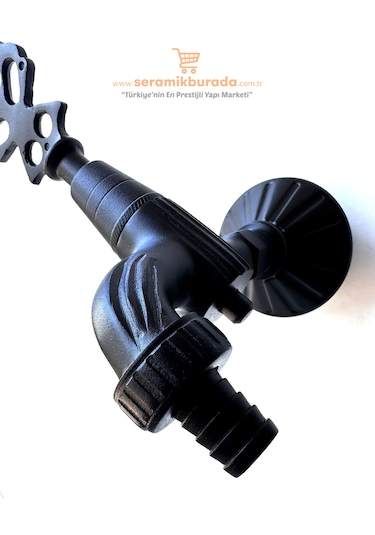 İkili Osmanlı Musluğu Rakorlu Siyah Siyah